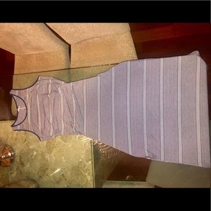 Casual stripe jersey maxi dress